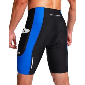 image:imageBikewa Mens Bike Shorts 3D Padded Cycling Road Biking Mountain Riding Biker Bicycle UPF 50 Cycle Shorts Zipper PocketsBlackBlue