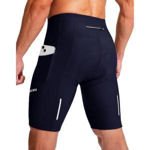 image:imageBikewa Mens Bike Shorts 3D Padded Cycling Road Biking Mountain Riding Biker Bicycle UPF 50 Cycle Shorts Zipper PocketsNavy