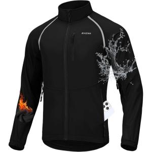 image:imageBikewa Mens Winter Cycling Jackets Thermal Warm Water Resistant Bike Running Windproof JacketBlack