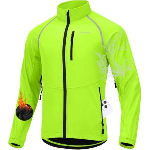 image:imageBikewa Mens Winter Cycling Jackets Thermal Warm Water Resistant Bike Running Windproof JacketFluorescent Yellow