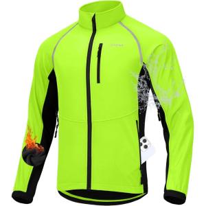 image:imageBikewa Mens Winter Cycling Jackets Thermal Warm Water Resistant Bike Running Windproof JacketFluorescent YellowBlack
