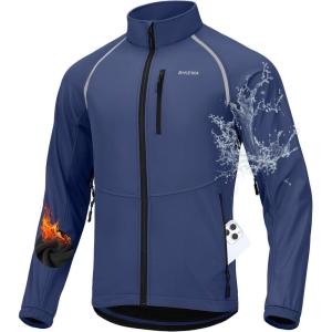 image:imageBikewa Mens Winter Cycling Jackets Thermal Warm Water Resistant Bike Running Windproof JacketNavy