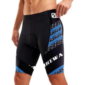 image:imageBikewa Mens Bike Shorts 4D Padded Biking Road Cycling Bicycle Pants Biker Shorts for Men Zipper Pockets3 Blue